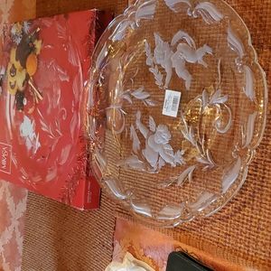 New Mikasa Anglica Frost cut glass plate